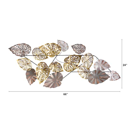 5.5ft. x 2ft. Scattered Metal Leaves Wall Art Decor
